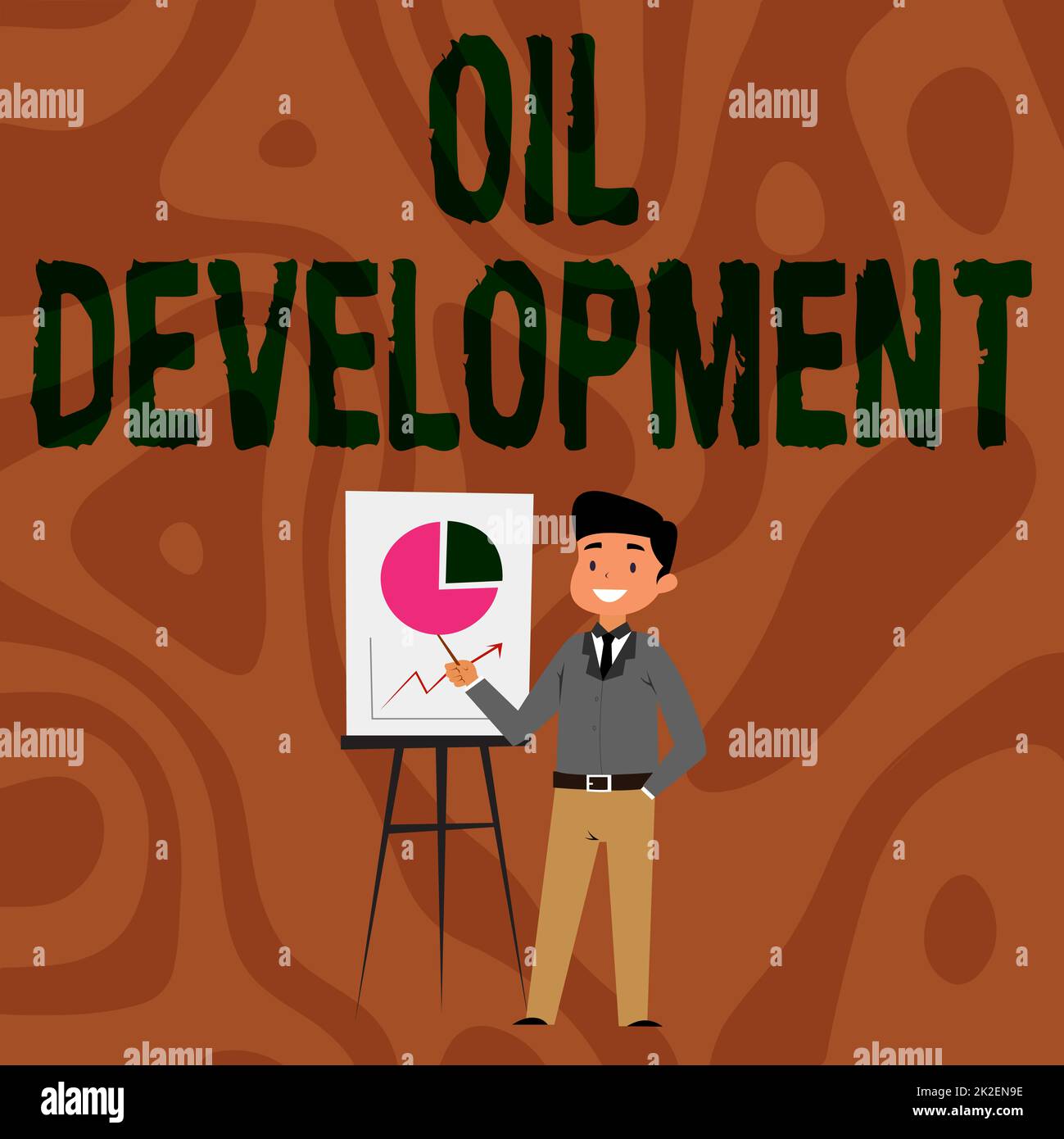 Affiche textuelle indiquant Oil Development. Photo conceptuelle acte ou processus d'exploration d'une région sur terre ou mer pour l'entrepreneur pétrolier portant debout décontracté présentant des graphiques et des idées. Banque D'Images