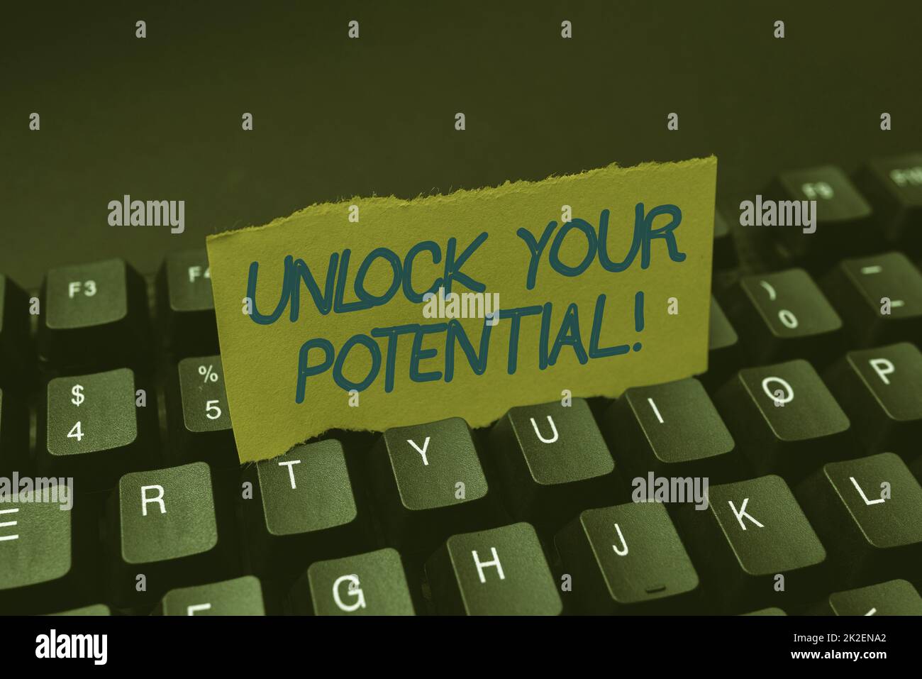 Affiche textuelle indiquant Unlock Your Potential. Mot pour maximiser la force et la capacité faire une différence Créer un nouveau livre de cuisine en ligne, taper et partager des recettes de cuisine Banque D'Images