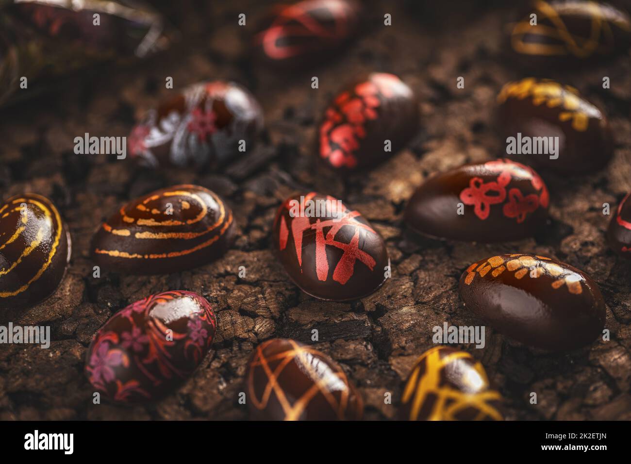 Les œufs en chocolat de Pâques Banque D'Images