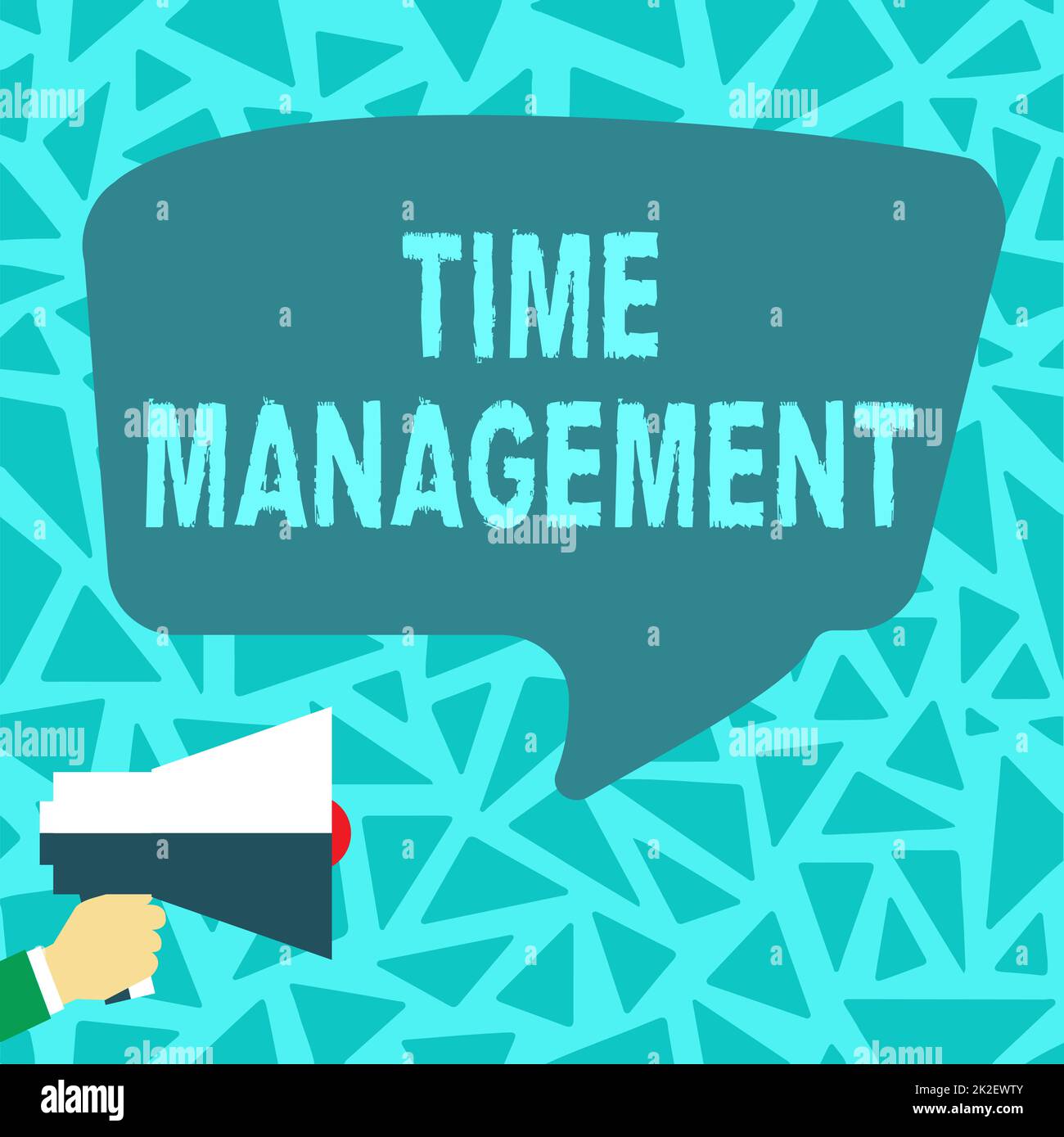 Affiche gestion du temps. Aperçu de l'entreprise Calendrier prévu pour l'efficacité des tâches échéances des réunions forte mégaphone faire une nouvelle annonce merveilleuse au public Banque D'Images