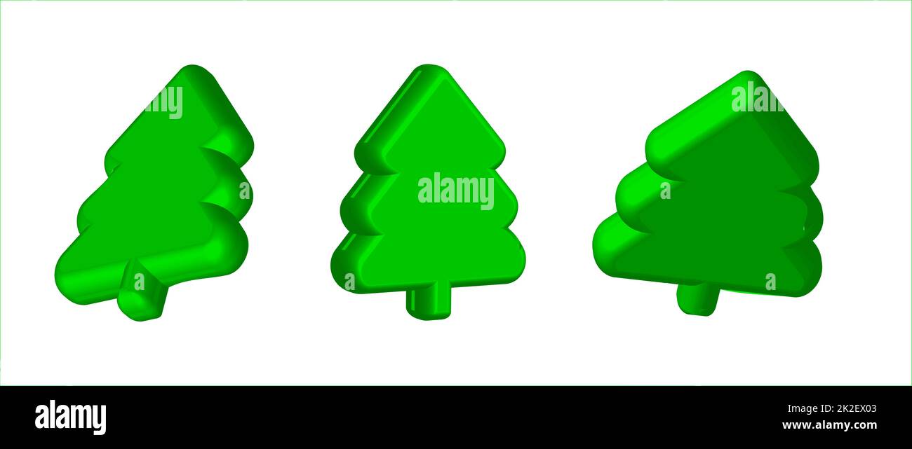 Arbre volumineux.Figurine d'arbre de Noël.objet 3d.Illustration vectorielle Banque D'Images