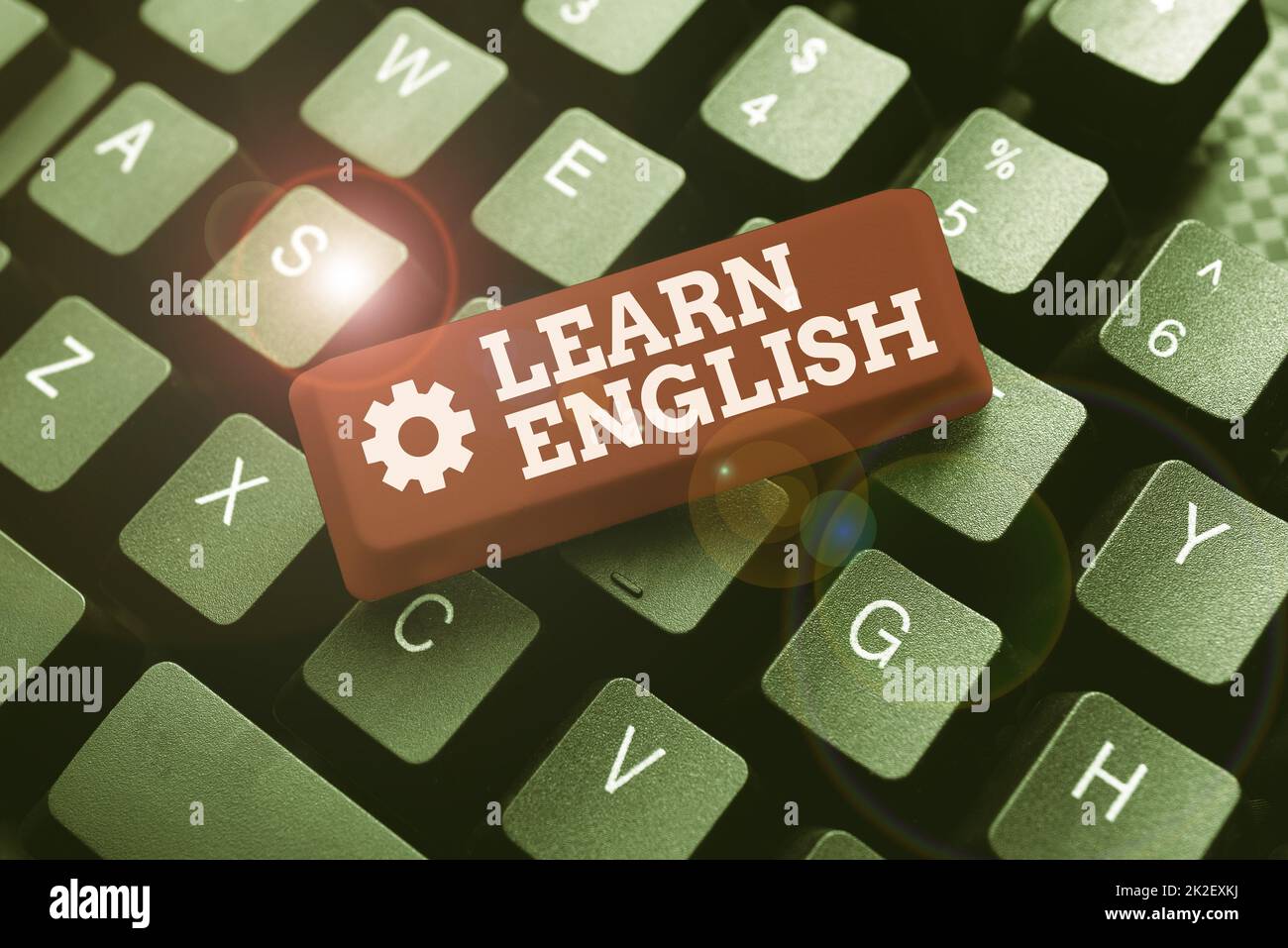 Écriture affichage du texte apprendre l'anglais. Présentation de l'entreprise pour former l'écriture et la parole, en se concentrant sur le langage global Résumé rédaction D'Un contrat contraignant, création de codes antivirus Banque D'Images