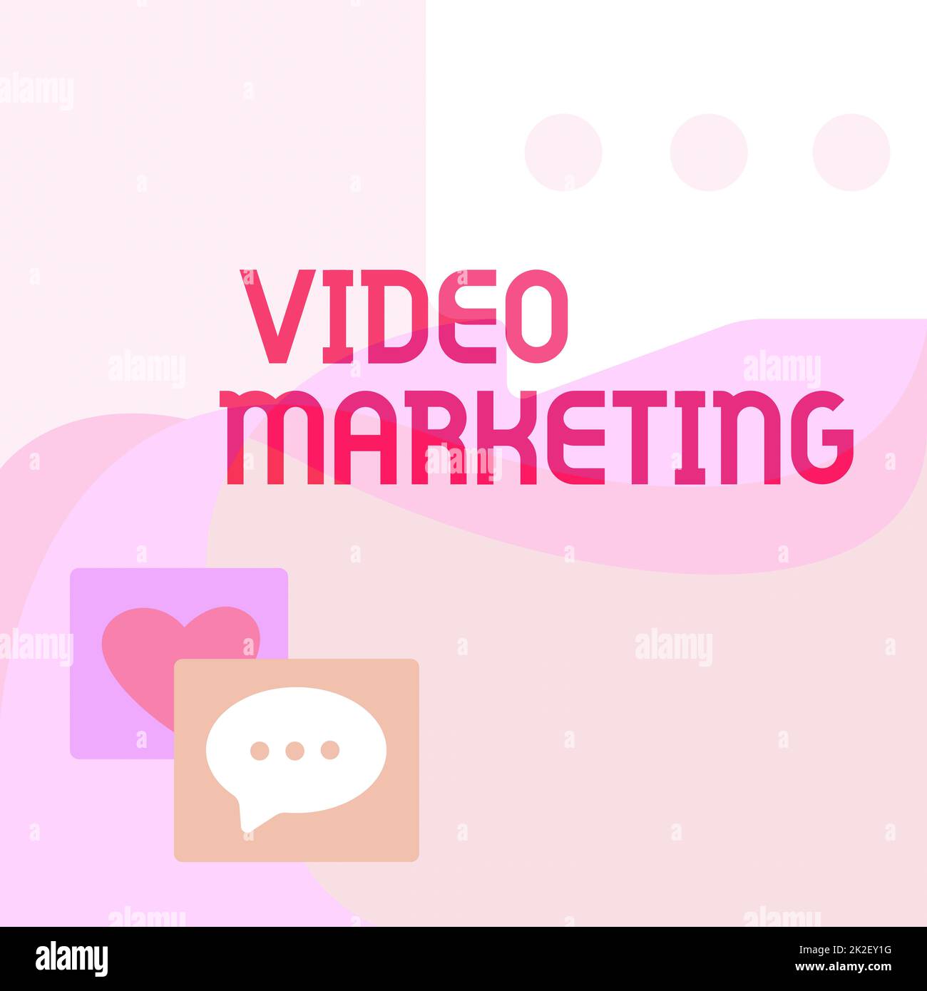 Affichage conceptuel Marketing vidéo. Aperçu de l'entreprise Video Marketing message S dessin avec des bulles de parole avec des symboles de coeur. Banque D'Images