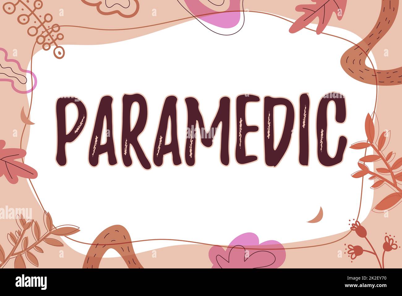 Inspiration montrant le signe Paramedic. Concept d'affaires un travailleur de la santé ayant une expertise en travail médical d'urgence cadre de texte entouré de fleurs assorties coeurs et feuilles. Banque D'Images