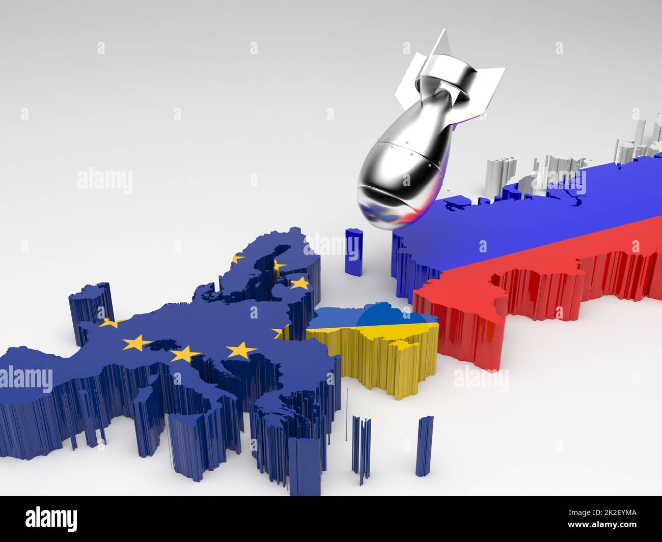 3D la restitution d'un missile bombardant l'Ukraine Banque D'Images