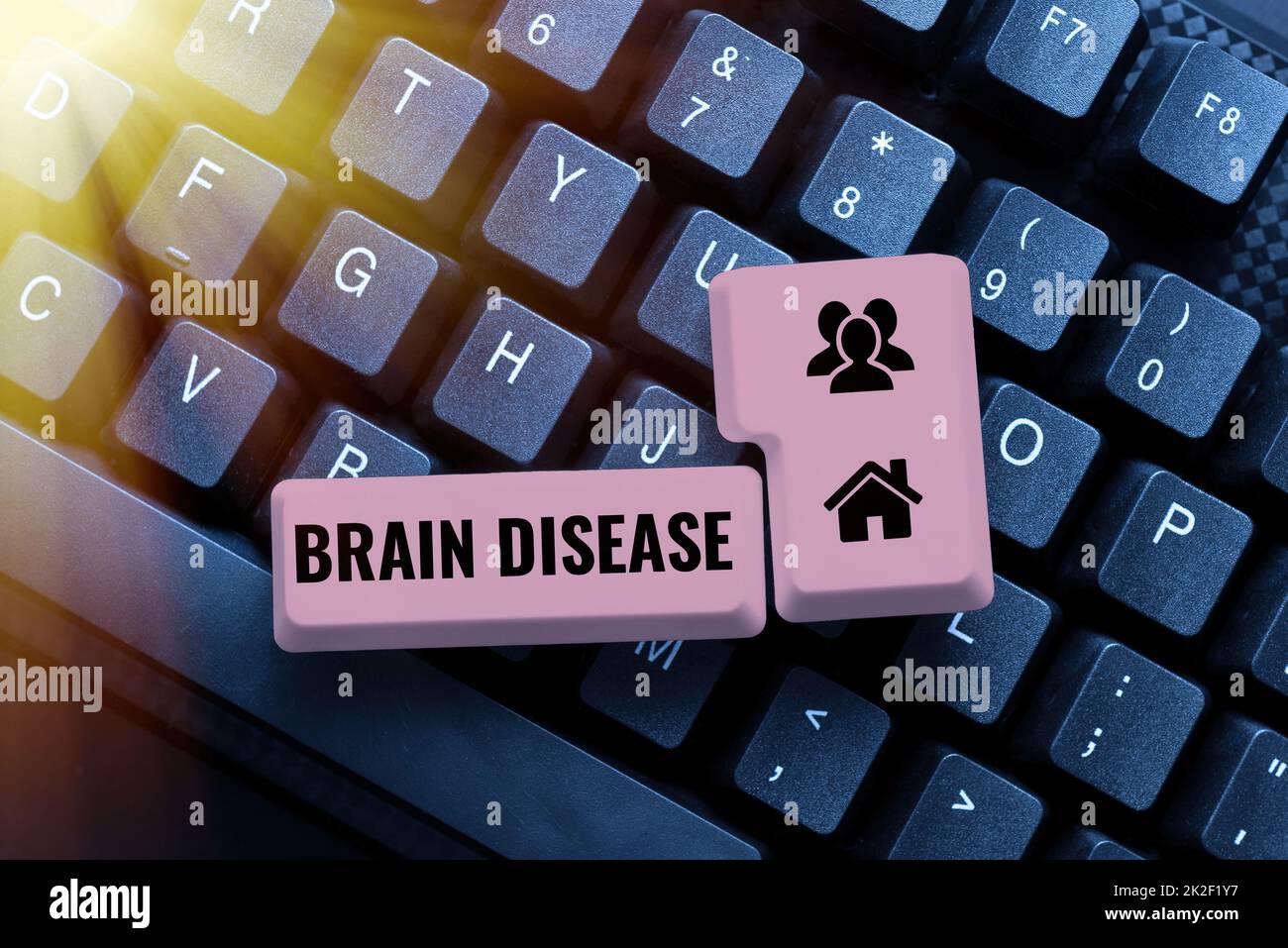 Affichage conceptuel maladie du cerveau. Business présenter un désordre neurologique qui détériore le système s est nerfs Résumé dactylographiant des enregistrements statistiques, la création d'un nouveau site Internet Banque D'Images