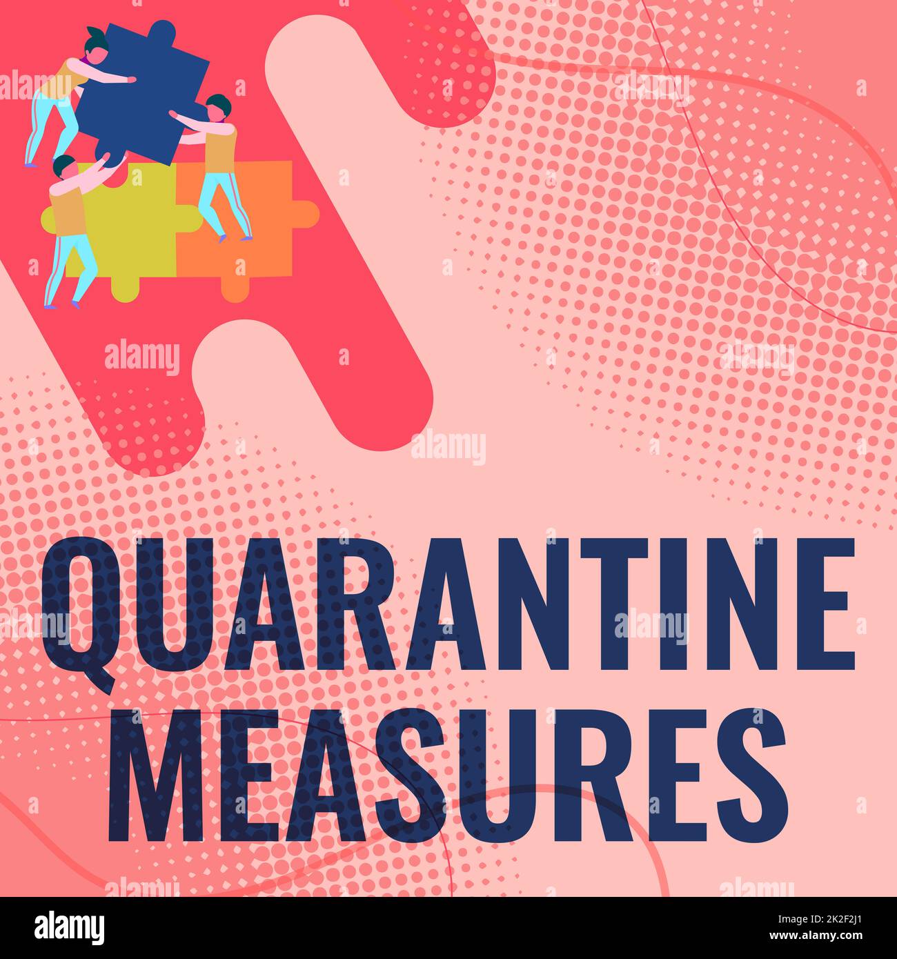 Affichage conceptuel mesures de quarantaine. Internet concept de sécurité procédure à suivre prévenir la transmission de la maladie équipe tenant des pièces Jigsaw aidant les autres à résoudre le problème. Banque D'Images