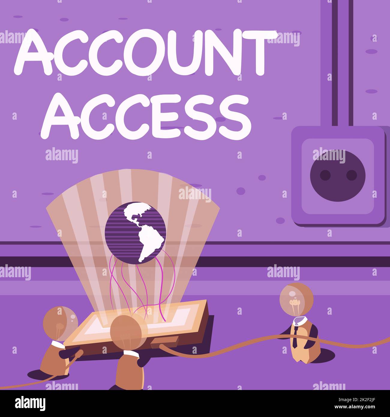 Écriture affichant le texte accès au compte. Approche commerciale ayant l'autorisation d'utiliser des données particulières sur un ordinateur Global Ideas ensemble formant de nouvelles réalisations technologiques. Banque D'Images