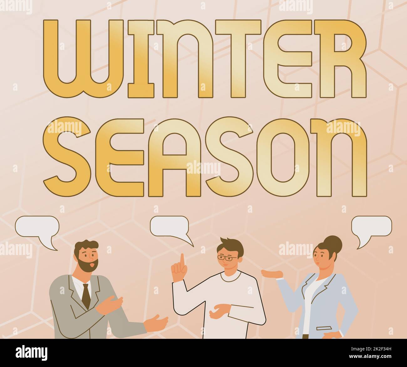 Affiche indiquant la saison d'hiver. Concept signification saison d'hiver partenaires discutant construire de nouvelles idées merveilleuses pour l'amélioration des compétences. Banque D'Images