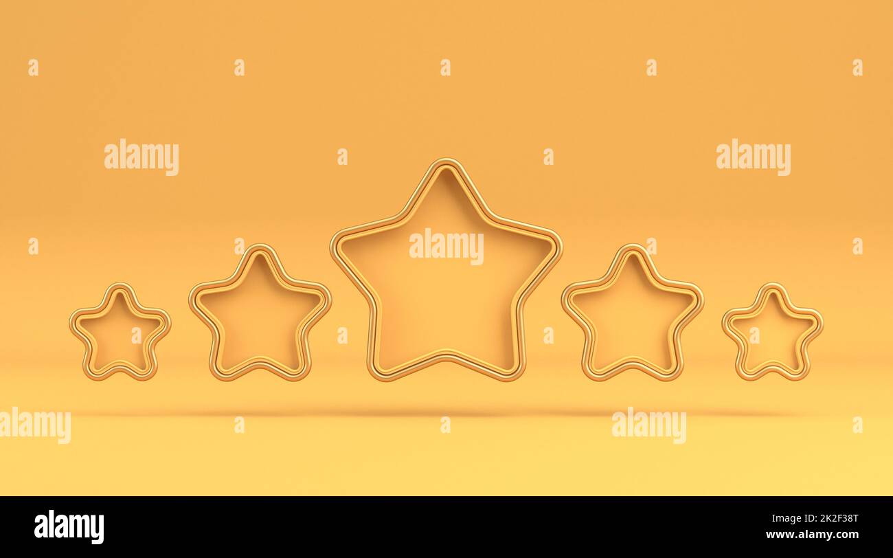 Symbole de classement cinq étoiles 3D Banque D'Images