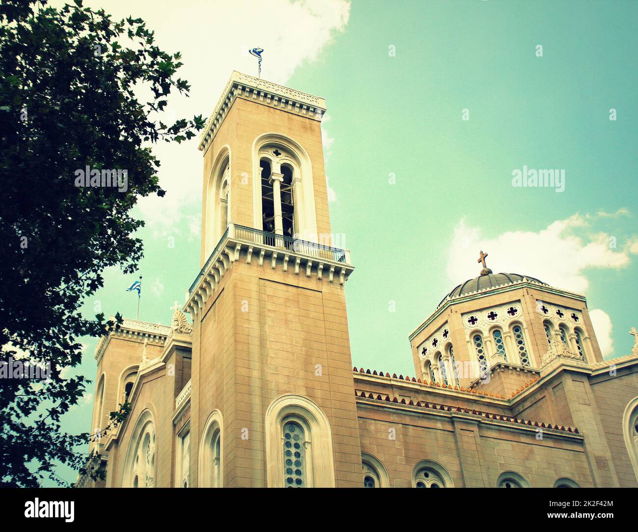 Christian principale cathédrale orthodoxe Métropolitaine de l'ensemble de la Grèce à Athènes Banque D'Images