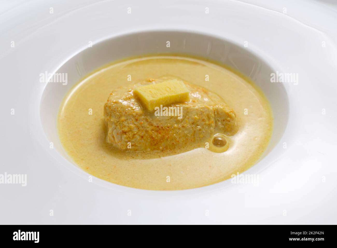 Curry de poulet au gingembre et à la noix de coco doux Banque D'Images