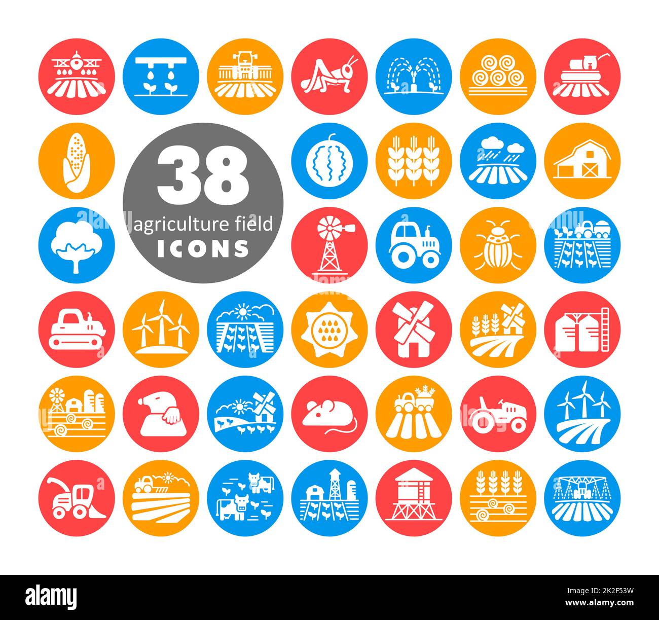 Icône d'isolement de vecteur de champ d'exploitation. Panneau Agriculture Banque D'Images
