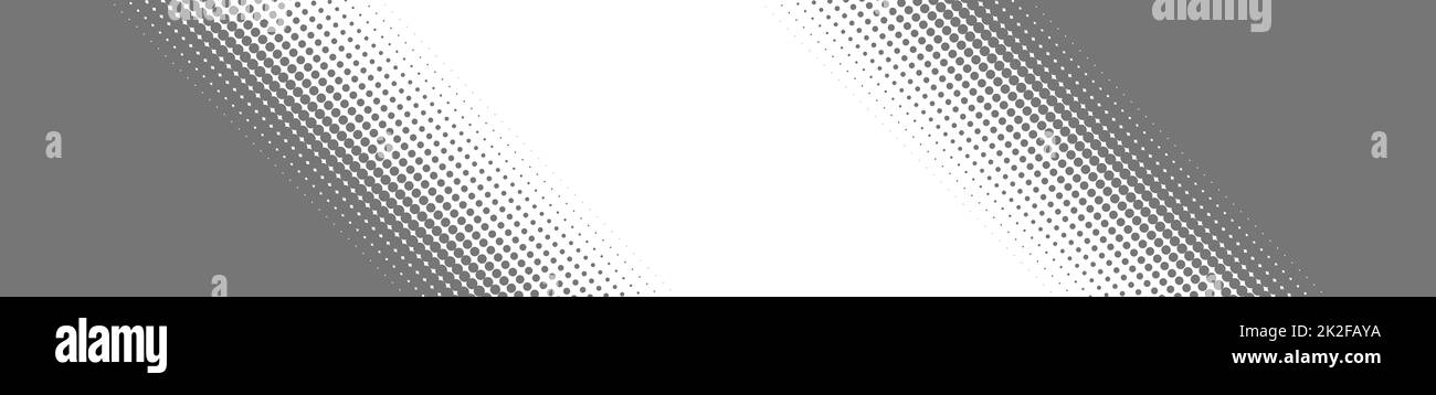 Bannière à points gris et blancs en dégradé Banque D'Images
