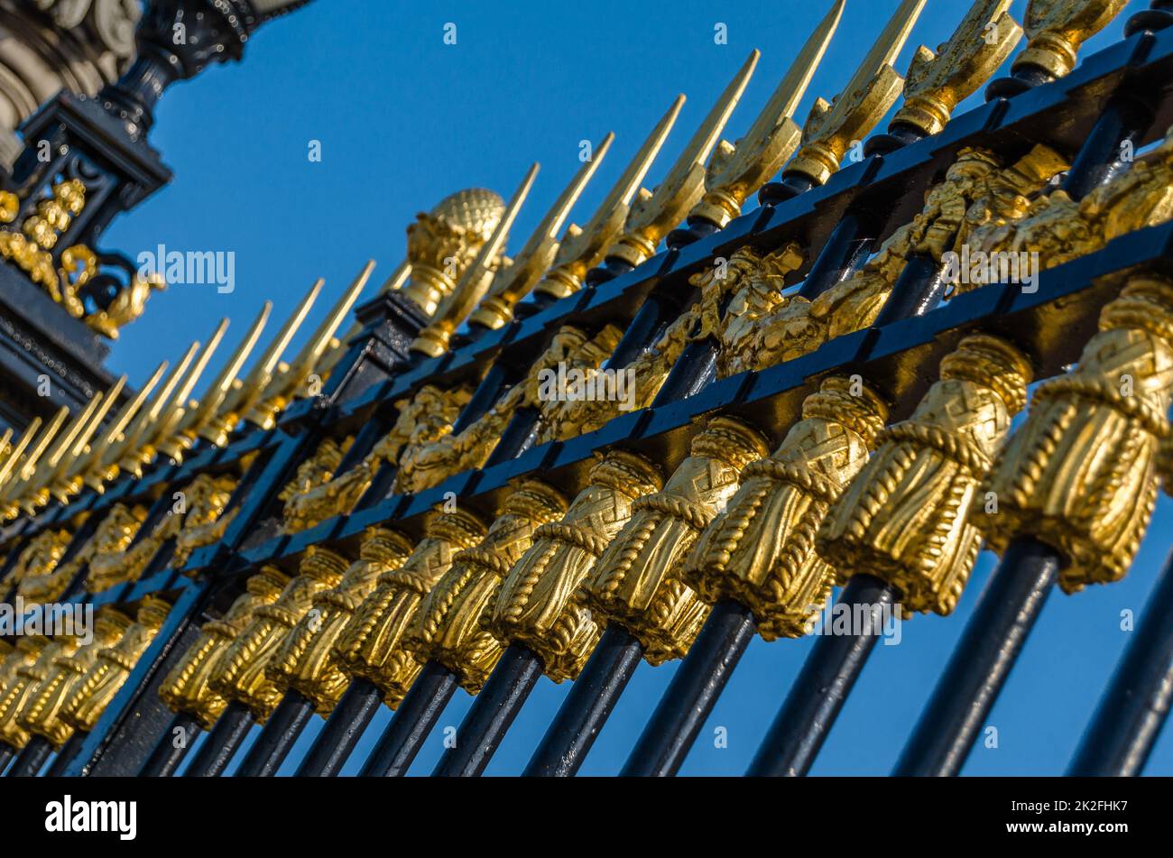 Détail de la clôture du Palais Royal de Bruxelles, Belgique Banque D'Images