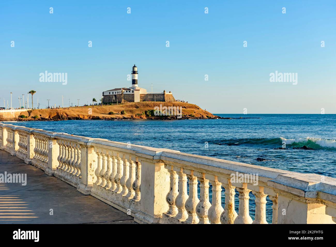 Phare de Barra un des principaux bâtiments historiques et lieu touristique de la ville de Salvador Banque D'Images