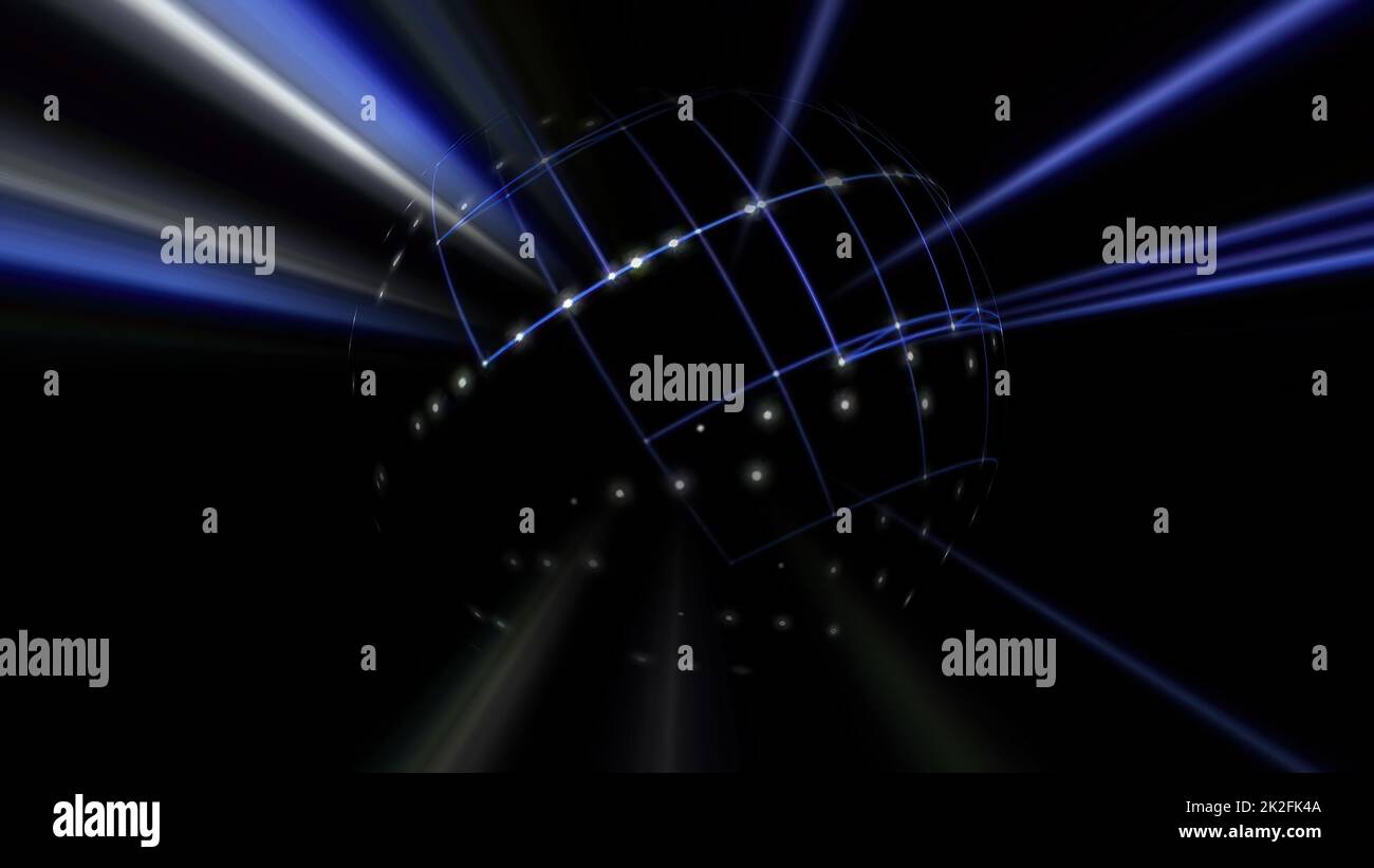 Illustration 3d du réseau Cyber Space de la sphère 3D Banque D'Images