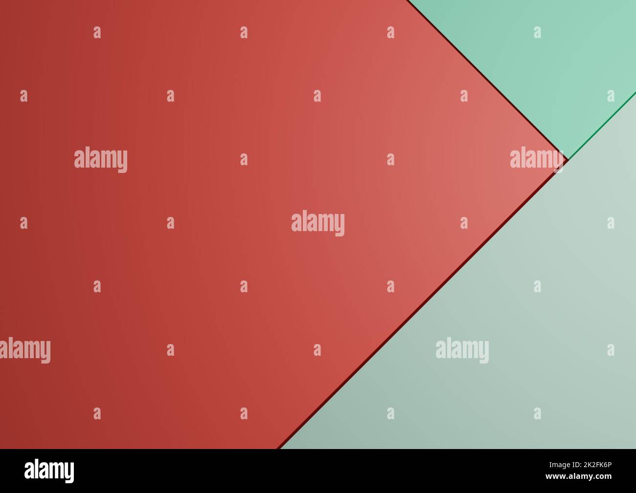 Vue de dessus 3D rendu d'un minimum de couleur orange, turquoise, vert clair composition de papier arrière-plan avec espace de copie pour la présentation papier peint avec emplacement pour le texte Banque D'Images