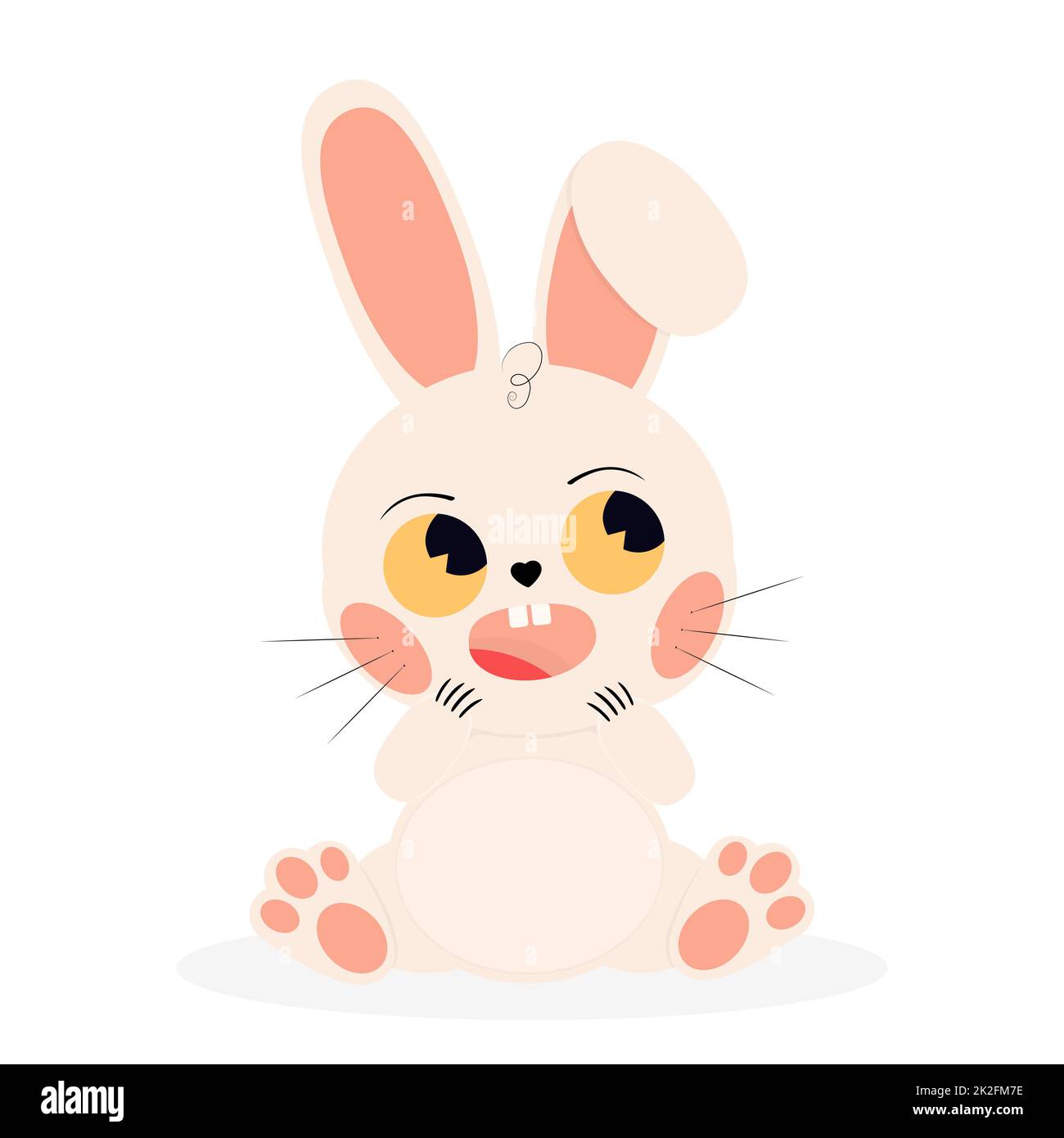 Lapin de Pâques sur fond blanc - Vector Banque D'Images