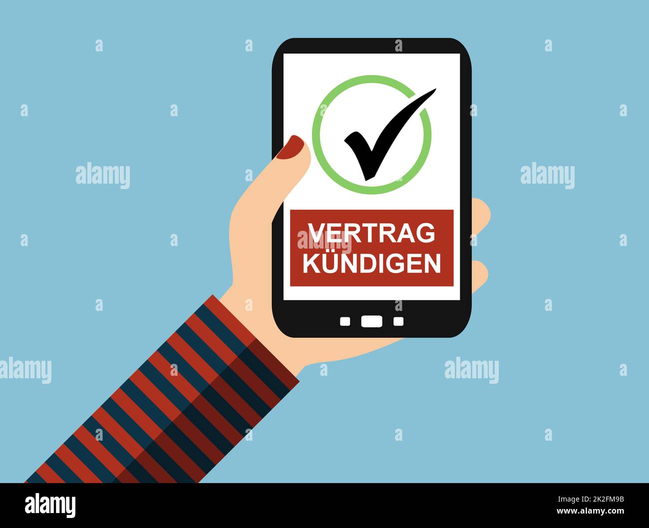 Annuler la résiliation en allemand sur le smartphone Banque D'Images
