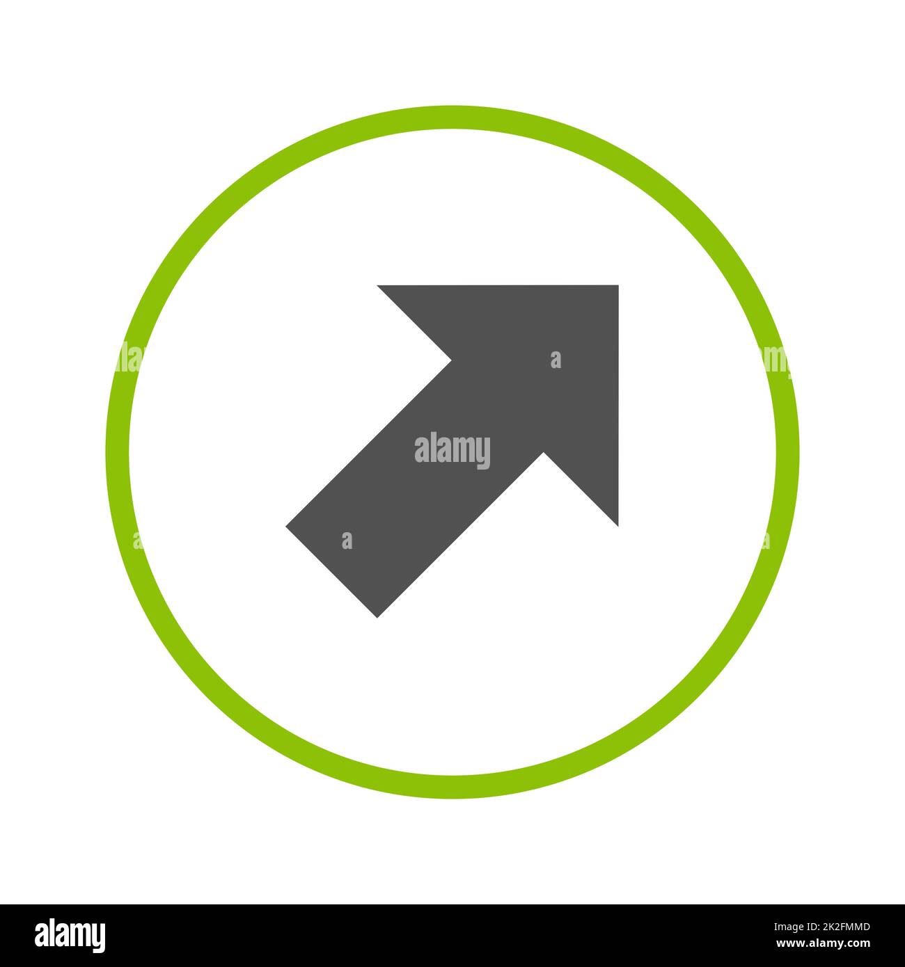 Icône en forme de flèche dans un cercle vert : augmenter Banque D'Images