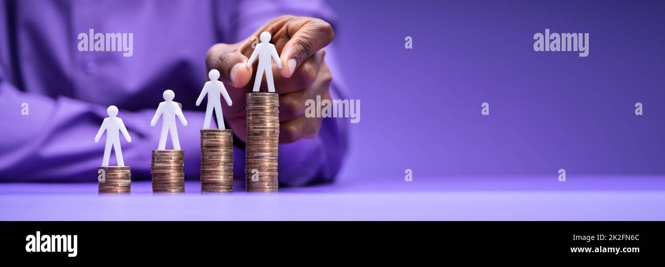 Salaire minimum et augmentation de salaire. Rémunération d'assurance Banque D'Images