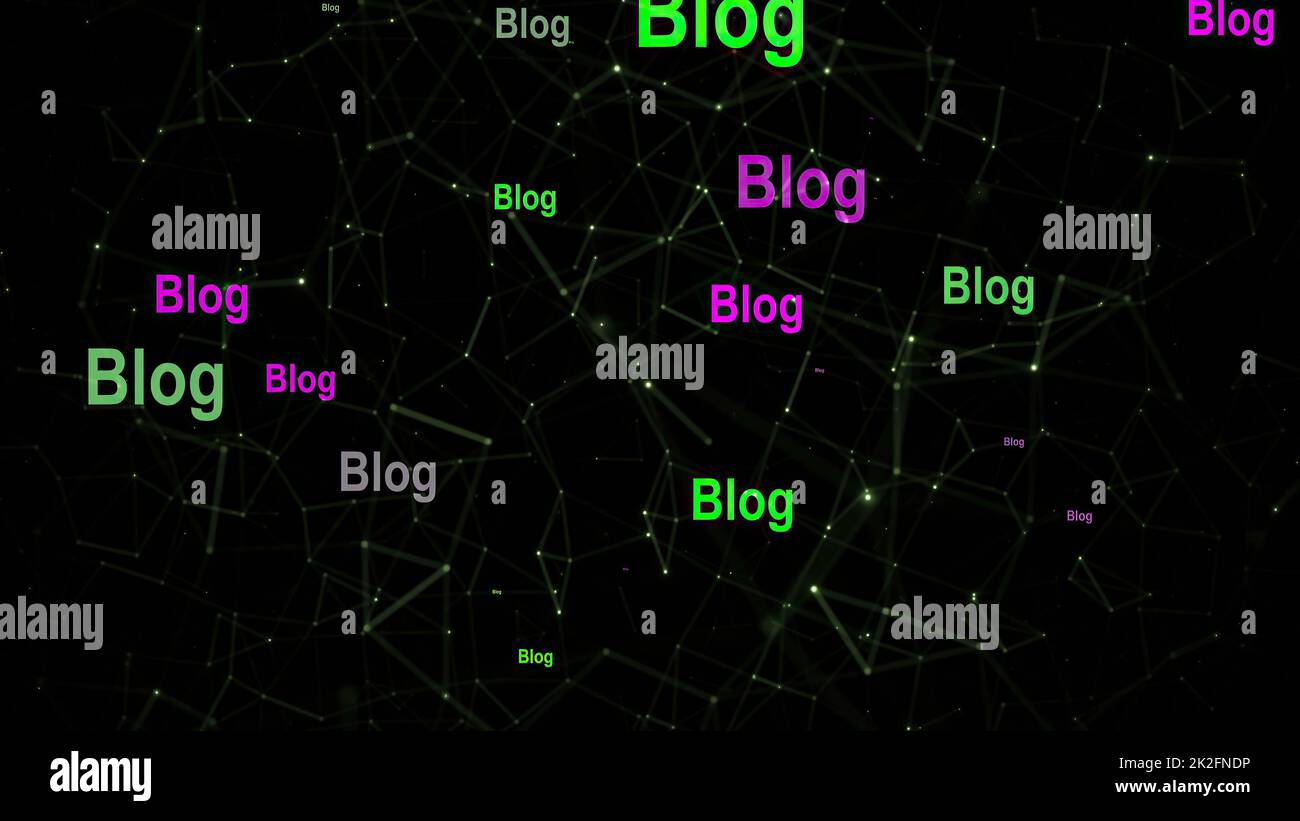 Blog texte contre le concept de réseau Banque D'Images