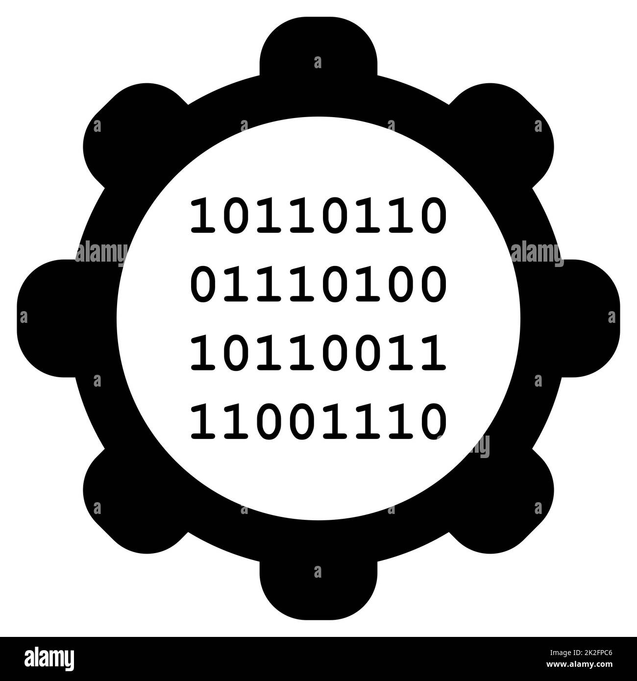 Code binaire et roue Banque D'Images