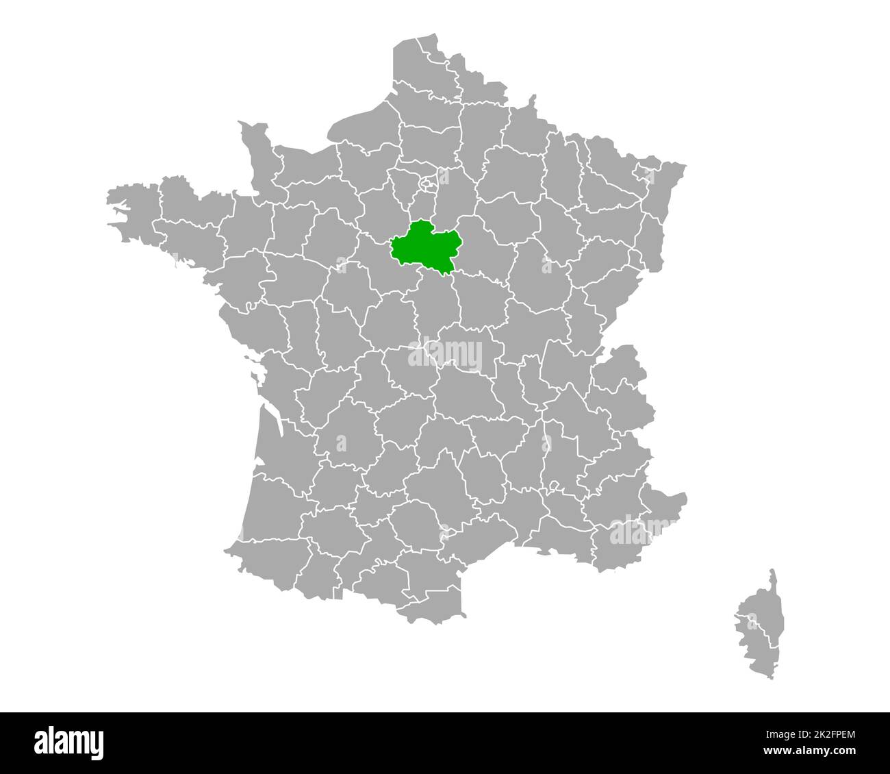 Carte de Loiret en France Banque D'Images