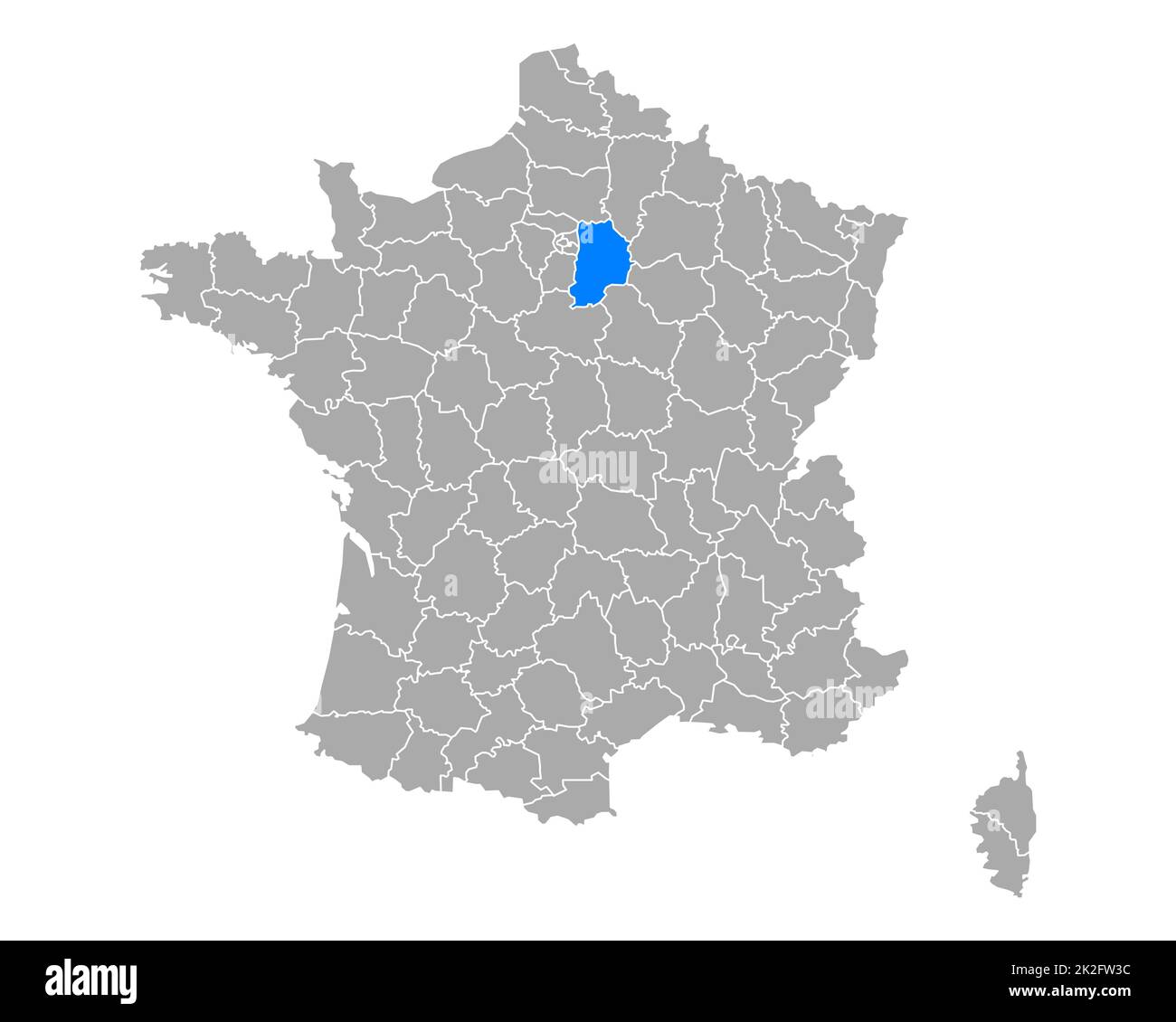 Carte de Seine-et-Marne en France Banque D'Images