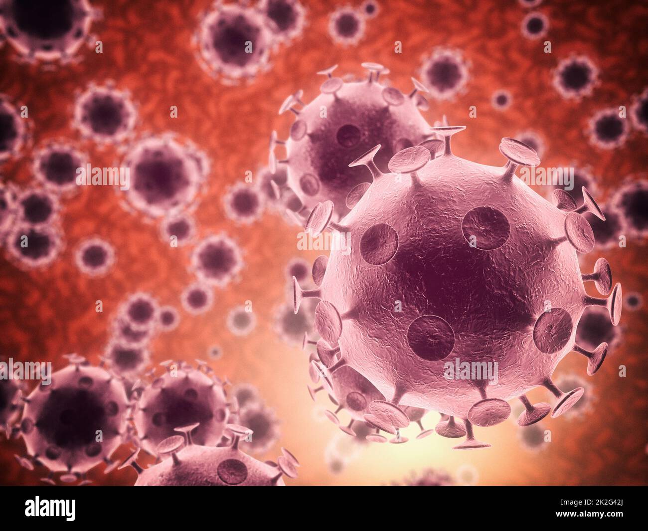 Les germes qui vous rendent malade. Vue microscopique des bactéries en couleur. Banque D'Images