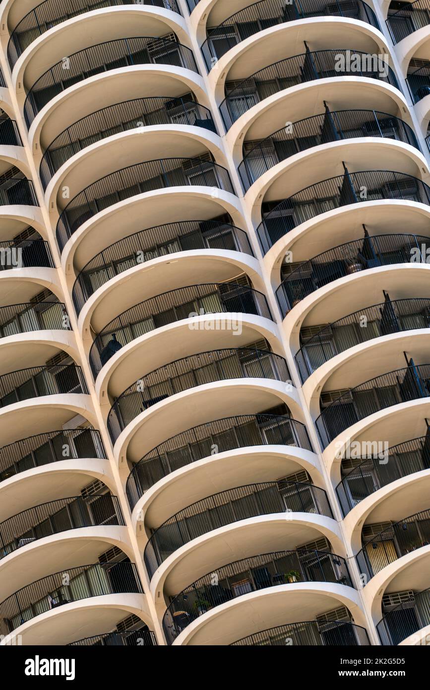 Complexe résidentiel de Marina City conçu par l'architecte Bertrand Goldberg, Chicago, Illinois, États-Unis Banque D'Images