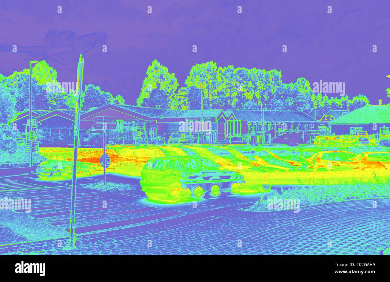 Vue infrarouge de la circulation dense et rapide - carte infrarouge de mouvement. Banque D'Images