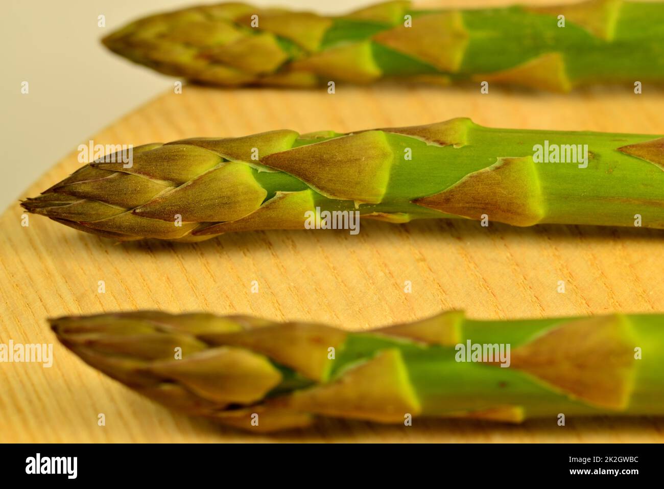 asperges vertes fraîches en gros plan Banque D'Images