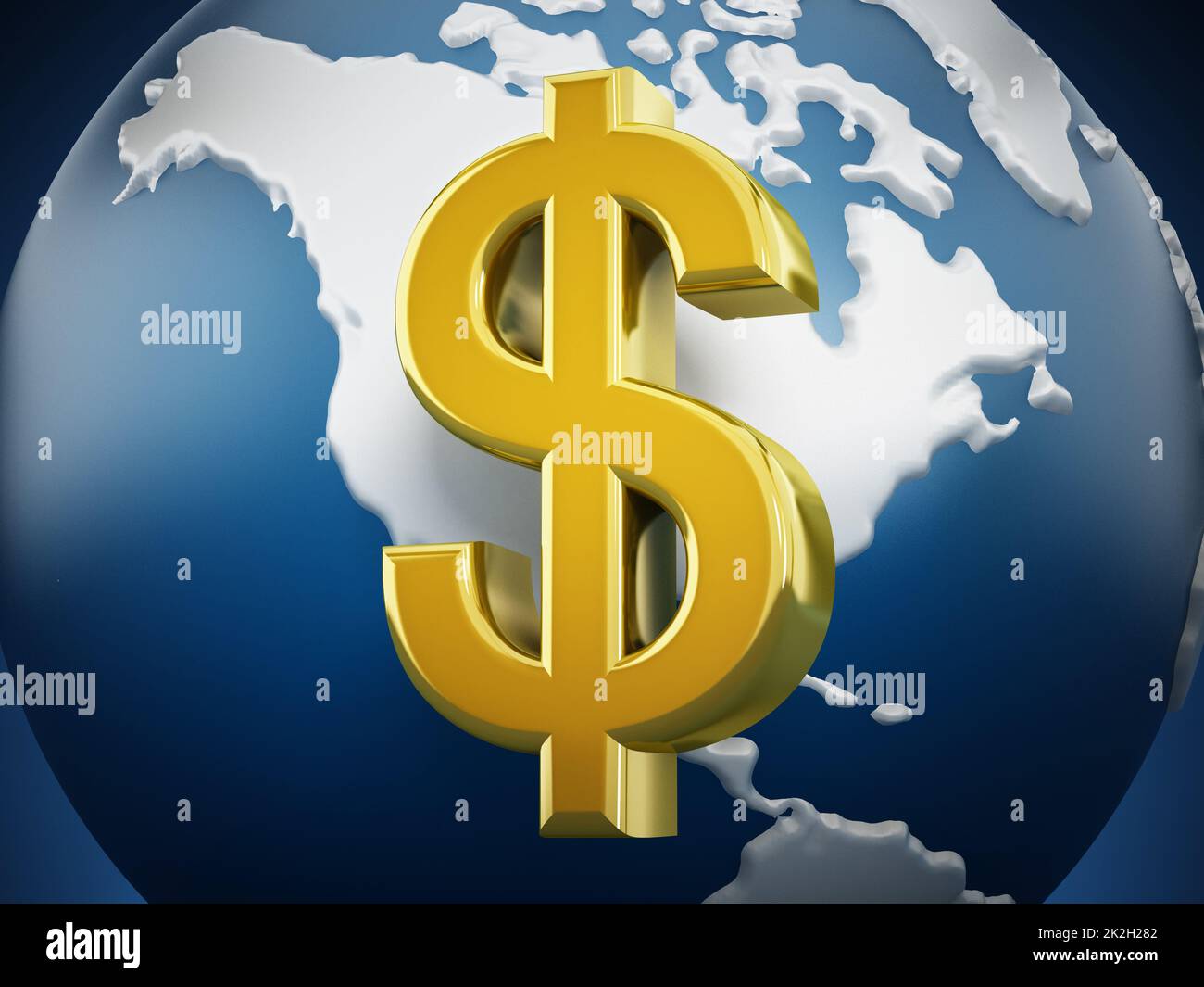 Symbole dollar autour de la terre Banque D'Images