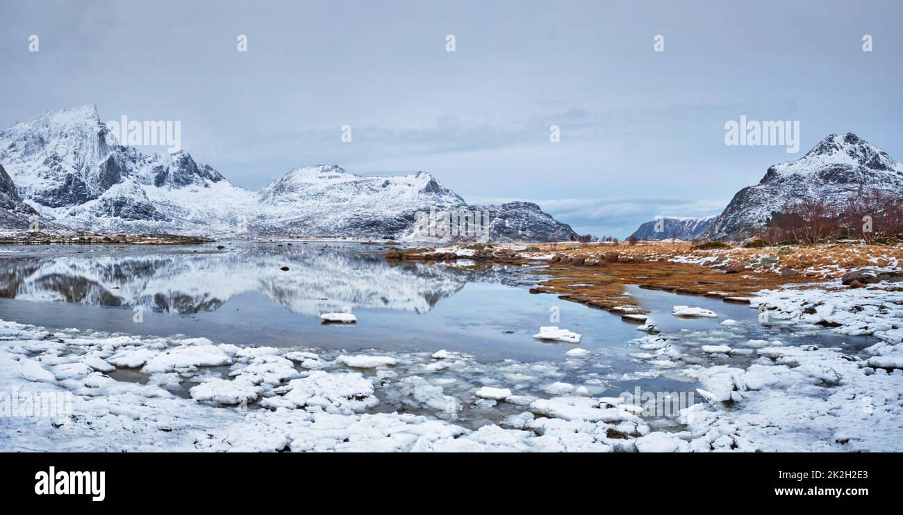 En hiver, le Fjord Norvège Banque D'Images