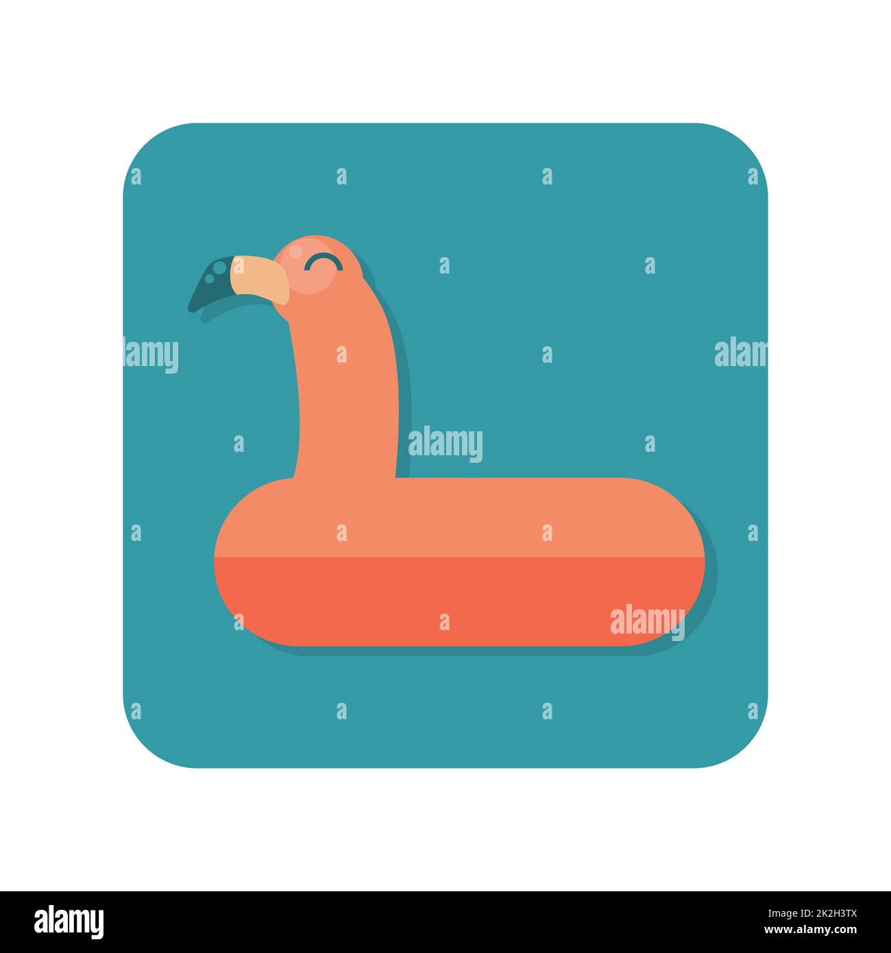 Abstrait bouton icône flamant gonflable cercle sur fond blanc - Vector Banque D'Images