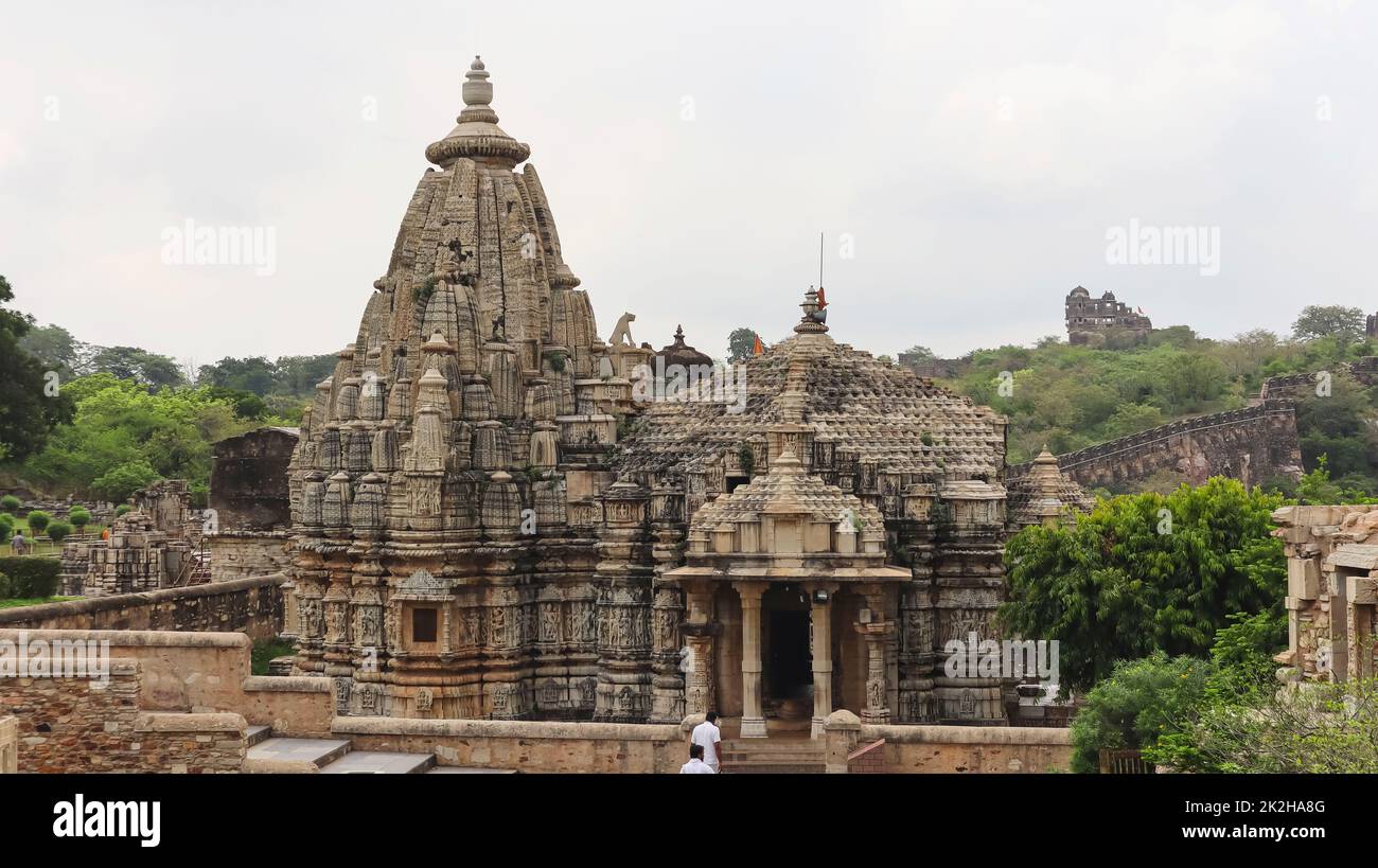 INDE, RAJASTHAN, CHITTORGARH, juillet 2022, touriste au temple de Samadhishvara Mahadev, fort de Chittorgarh Banque D'Images