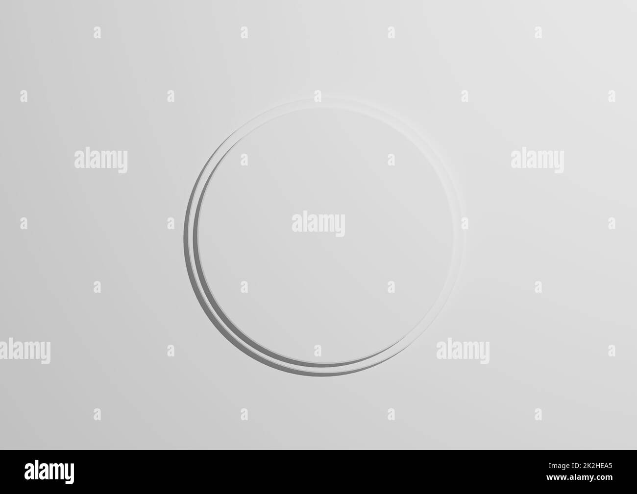 3D illustration d'un podium à cercle blanc ou d'un support vue du dessus plat écran de produit minimal, simple blanc ou gris clair fond avec espace de copie pour le texte Banque D'Images