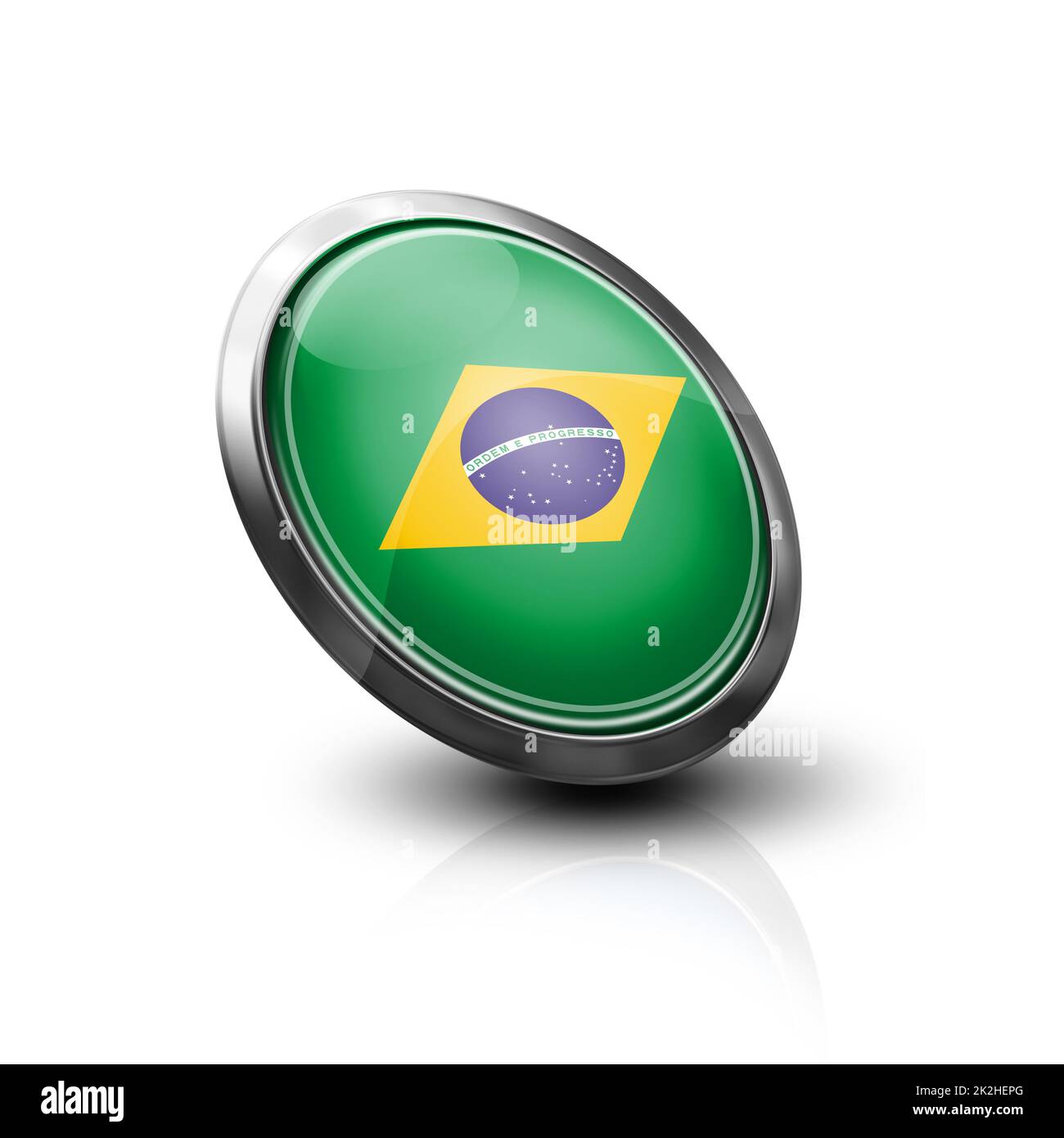 Bouton métallique Brésil Banque D'Images