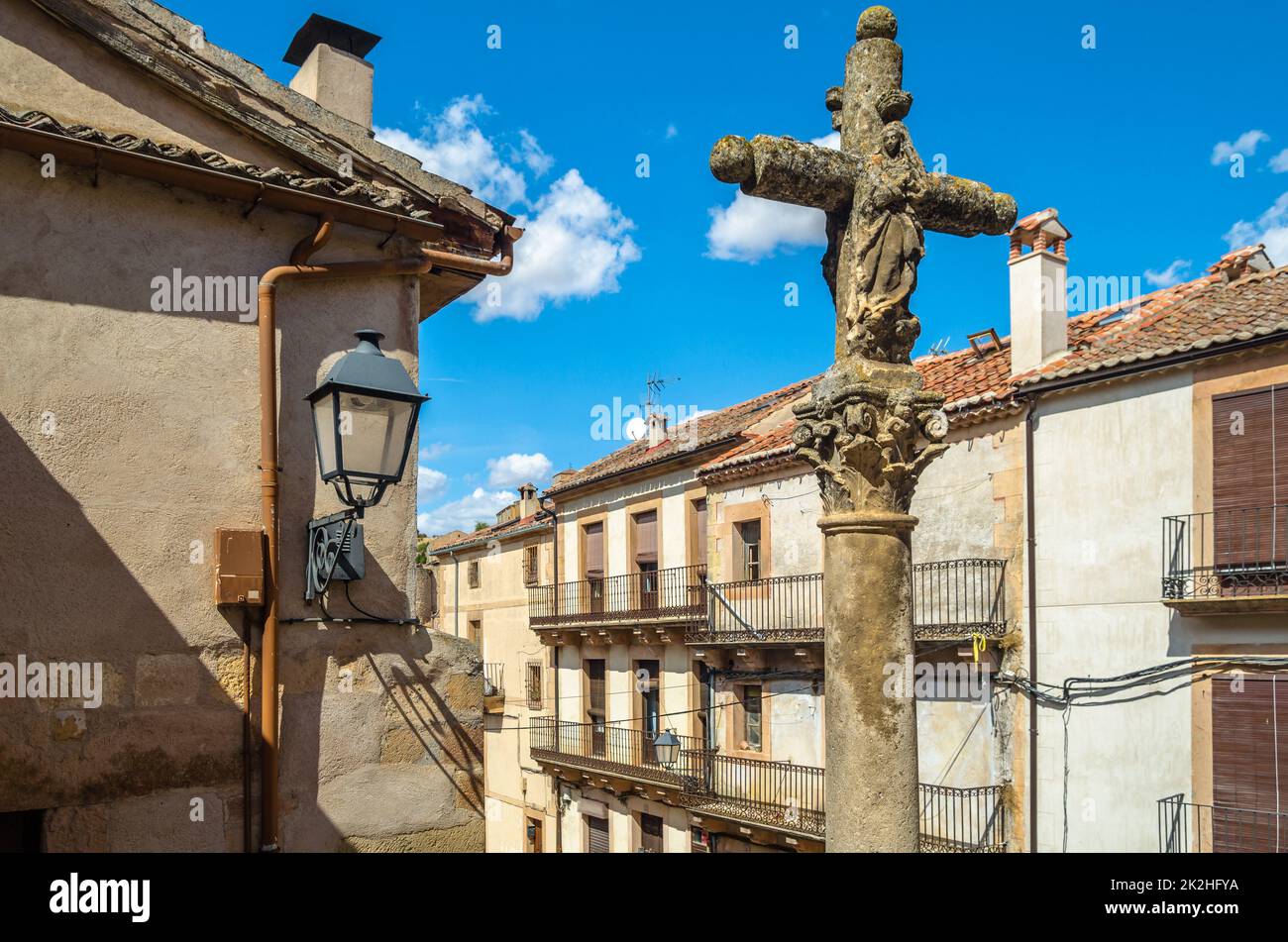 Architecture dans le village médiéval de Sepulveda, Castille et Leon, Espagne Banque D'Images