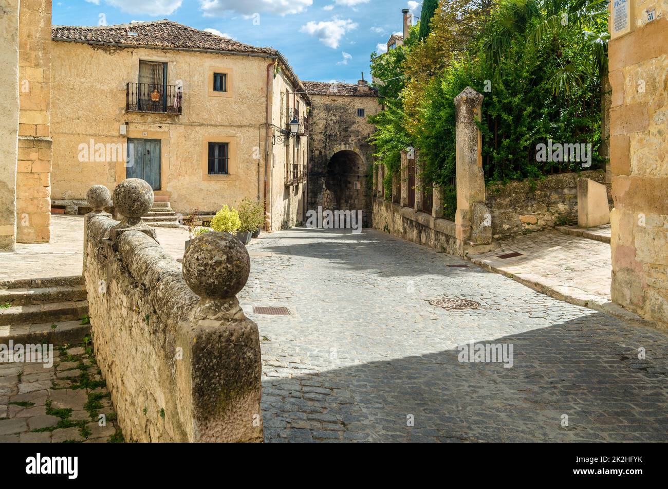 Architecture dans le village médiéval de Sepulveda, Castille et Leon, Espagne Banque D'Images