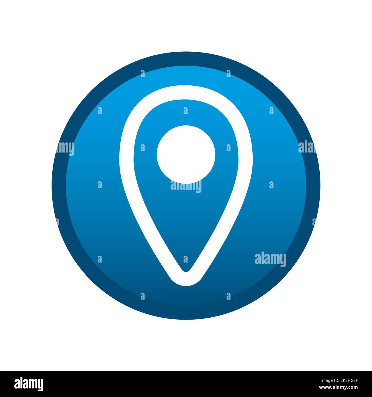 Icône de balise géographique ronde sur fond blanc - vecteur Banque D'Images