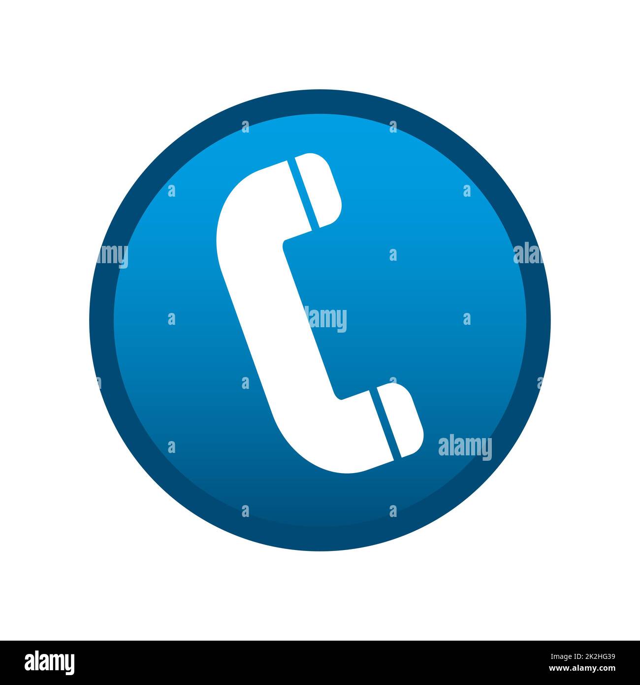 Combiné à icône multimédia ronde sur fond blanc - Vector Banque D'Images