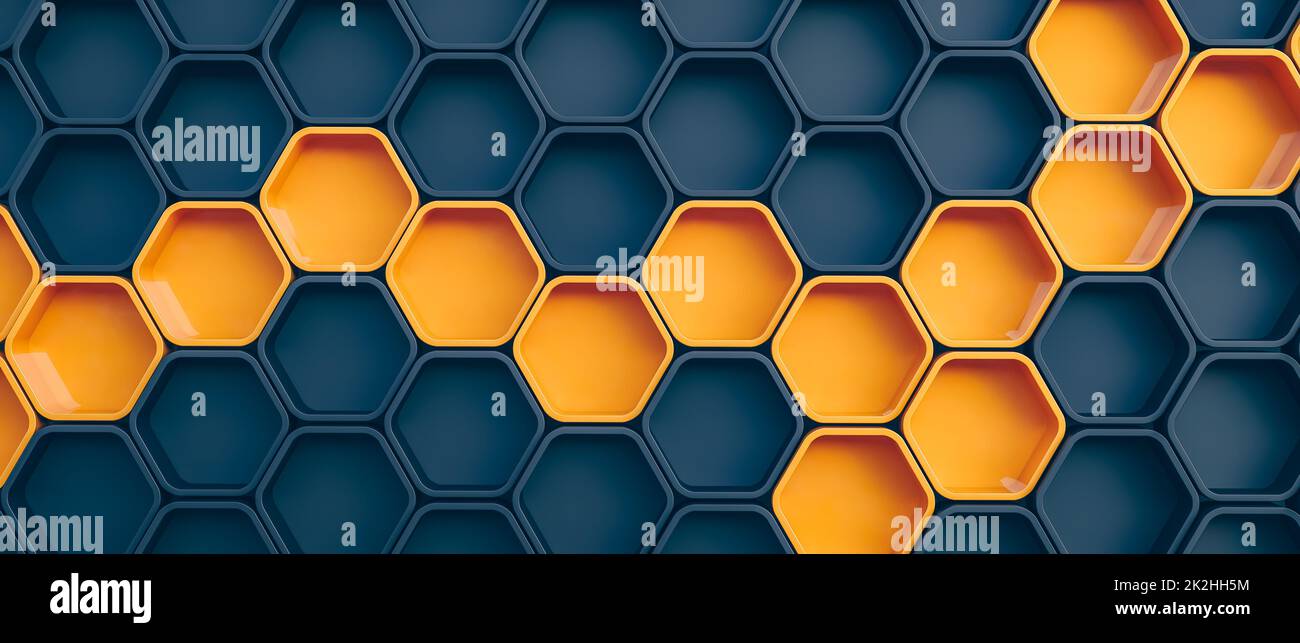 arrière-plan géométrique abstrait avec cellules hexagonales. Banque D'Images