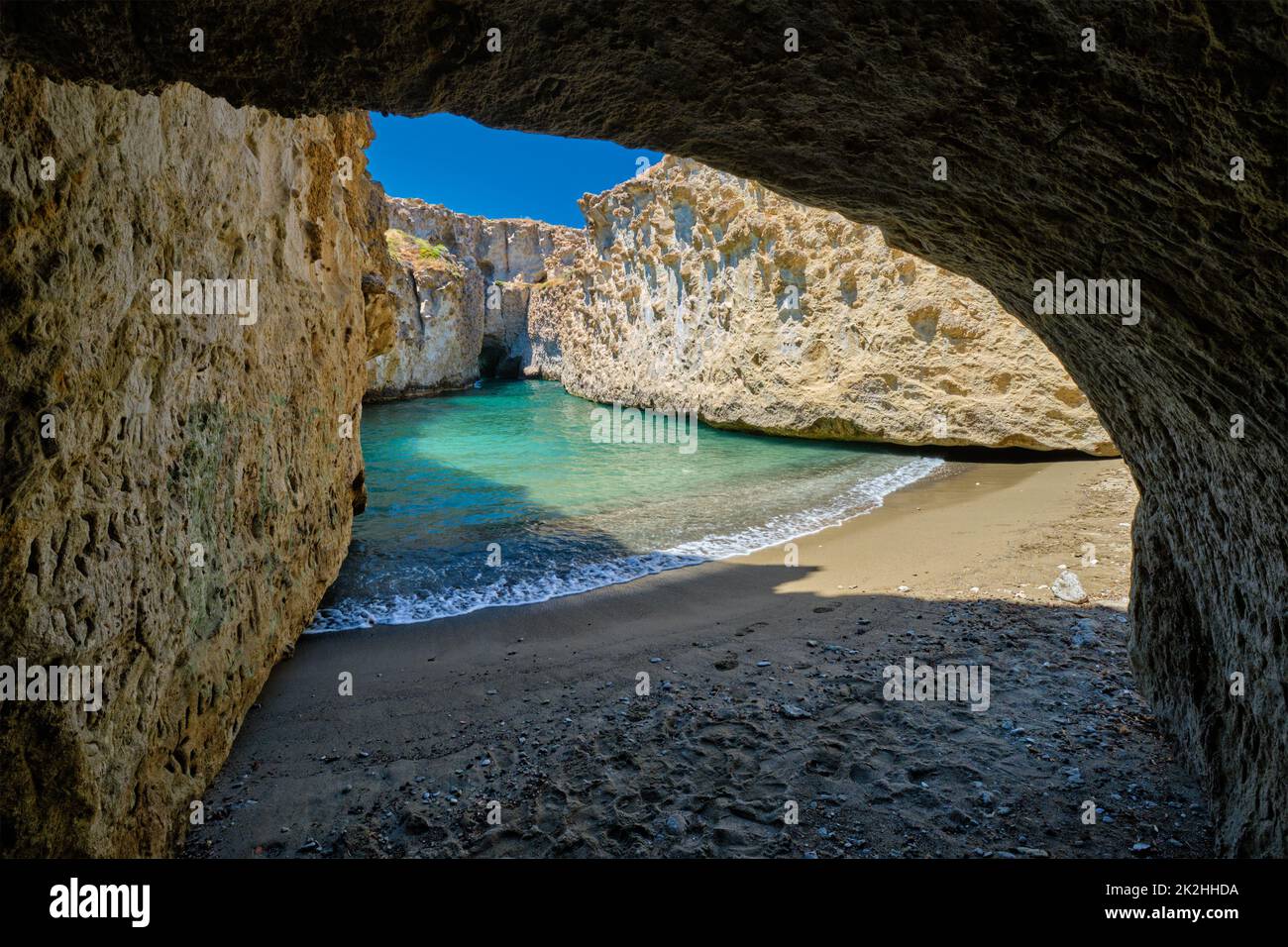 Plage de Papafragas sur l'île de Milos, Grèce Banque D'Images