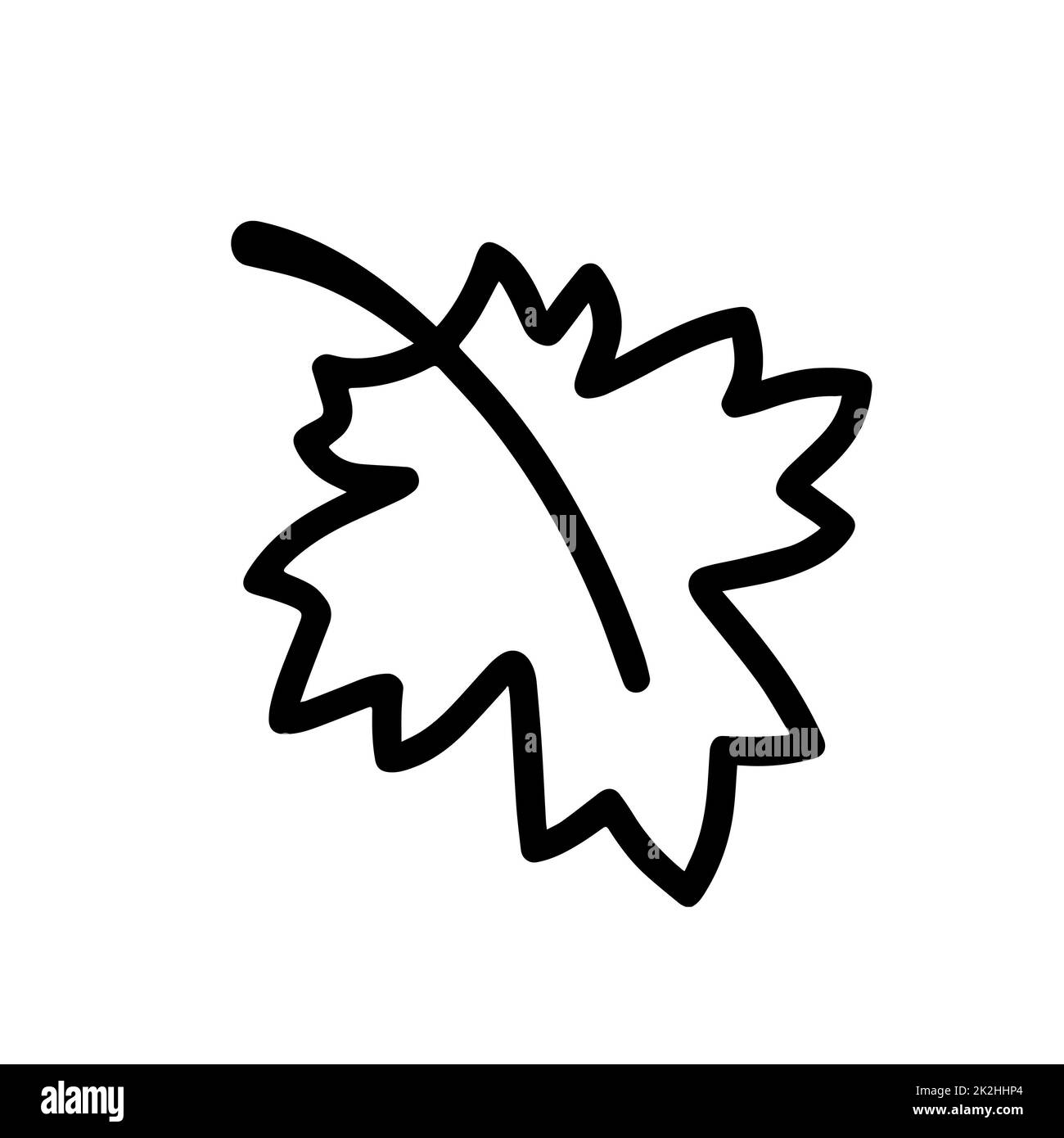 Icône de ligne mince de feuille d'érable isolée sur fond blanc - vecteur Banque D'Images