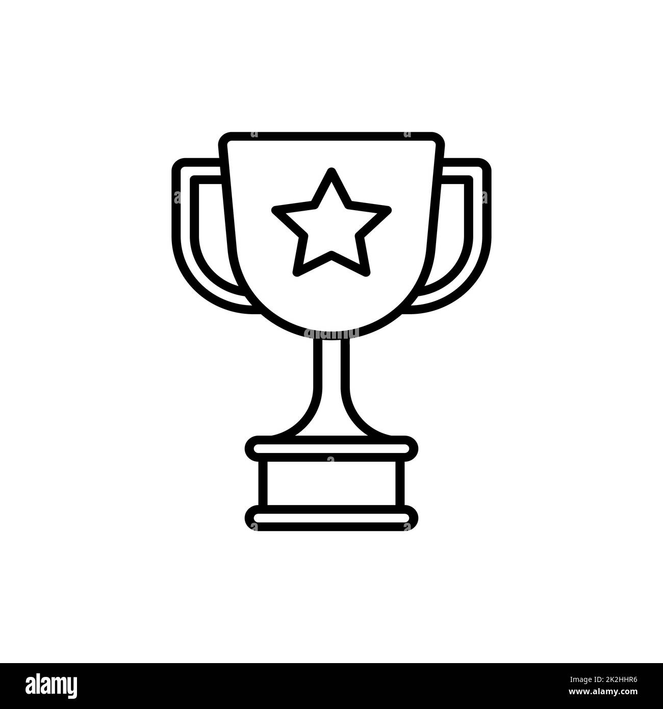 Icône en forme de ligne fine de la tasse Victory sur fond blanc - Vector Banque D'Images