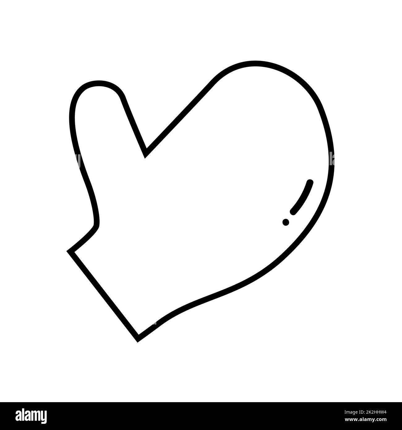 Icône en forme de poulder de cuisine en ligne fine isolée sur fond blanc - Vector Banque D'Images