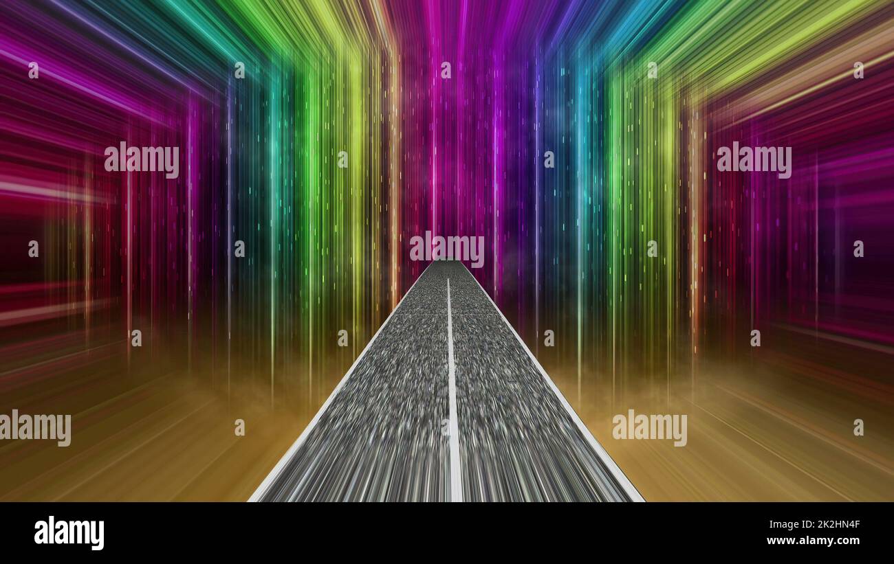 Conduire vers le monde de l'illusion Banque D'Images